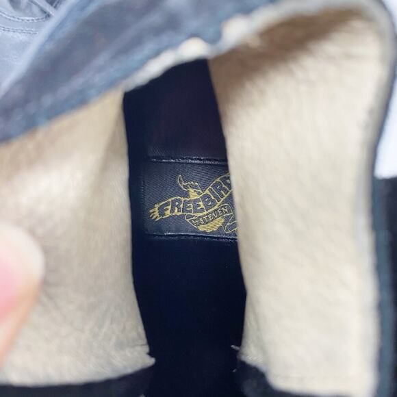 Freebird Black Leather & Suede Casey Ankle Booties Sz 6 Ankle Tie Made in Mexico - Picture 8 of 9